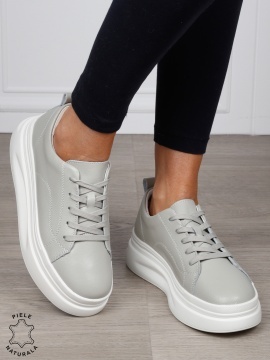 Pantofi Casual dama din Piele Naturala CRL1055 CULOARE: GRI - Img 2