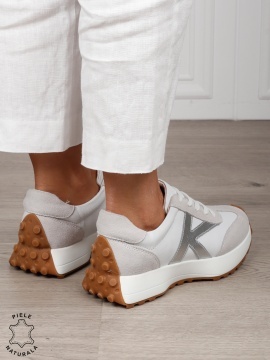 Pantofi Casual dama din Piele Naturala cu model special CRL1551 ALB - Img 4