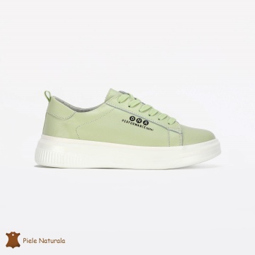 Pantofi Casual de dama din Piele naturala cu talpa groasa CRL0494 Verde