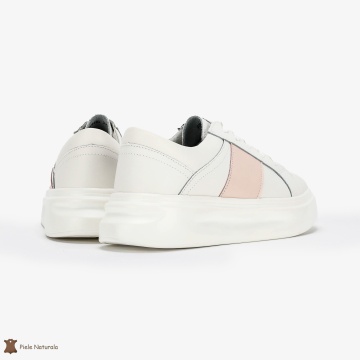 Pantofi Casual de dama din Piele naturala respirabili și ușori CRL0490 Roz - Img 4