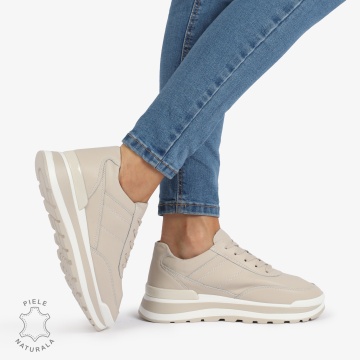 Pantofi Casual Piele Naturala CRL1221 BEJ - Img 3