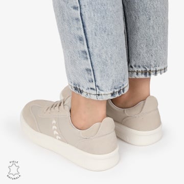 Pantofi CASUAL PIELE NATURALA CU INCHIDERE SIRET CRL1295 BEJ - Img 3