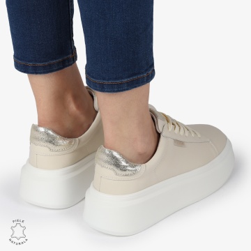 Pantofi DAMA CASUAL din piele naturală confort și stil CRL1378 BEJ - Img 3