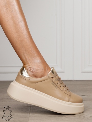 Pantofi DAMA CASUAL din piele naturală confort și stil CRL1378 KHAKI