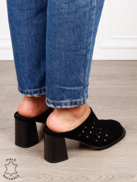 Pantofi dama eleganti din piele naturala Intoarsa Slip-on CRL1633 Negru - Img 3