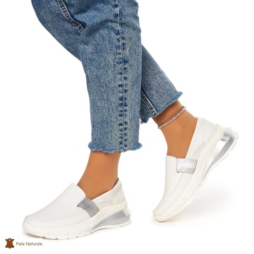 Pantofi Dama Piele Naturala din calitate inalta CRL0083 ALB - Img 3