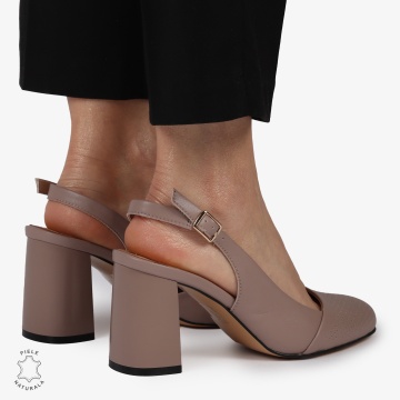 PANTOFI ELEGANTI DIN PIELE NATURALA CU VARF ROTUND CRL01388 MOV - Img 2