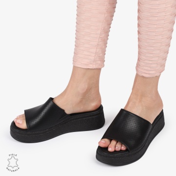 PAPUCI DAMA DIN PIELE NATURALA CRL1425 NEGRU - Img 3