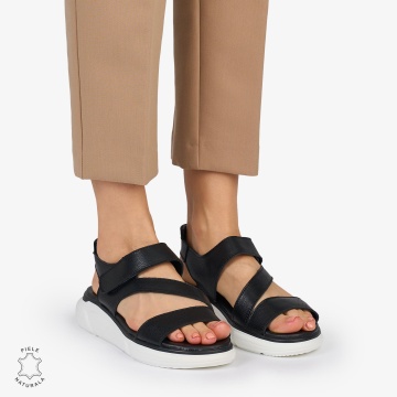 SANDALE Dama Piele Naturala CU BARETE CRL1048 Culoare: NEGRU - Img 3