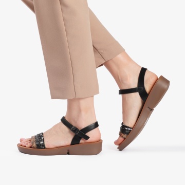 Sandale din Piele Ecologica CRL0160 NEGRU - Img 3