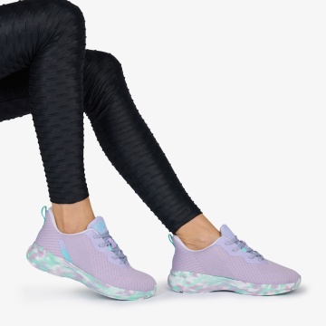 SNEAKERS din TEXTIL cu talpa multicolor CRL1039 CULOARE: MOV - Img 2