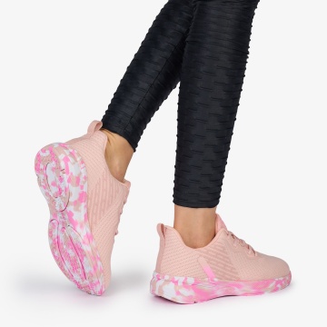 SNEAKERS din TEXTIL cu talpa multicolor CRL1039 CULOARE: ROZ - Img 4