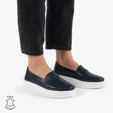 BALERINI dama din Piele Naturala CRL0861 NAVY - Img 2