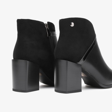 Botine dama din Piele Ecologica CRL0661 Negru - Img 3
