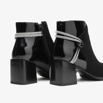 Botine dama din Piele Ecologica CRL0662NEGRUSHINNY - Img 3