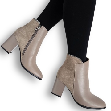 Botine DAMA din PIELE Ecologica cu FERMOAR CRL0925 CULOARE: Khaki - Img 2