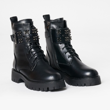 Ghete dama din Piele Ecologica CRL0631 Negre - Img 2