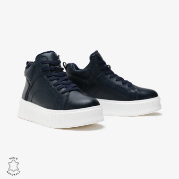 Ghete dama din Piele Naturala CRL0648 BLEUMARIN - Img 2