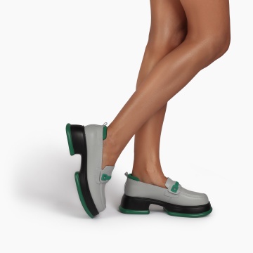 Mocasini dama din Piele Naturala CRL0841 GRI - Img 4