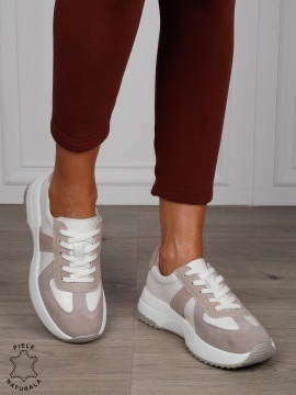 Pantofi Casual damă din piele naturală confortabile CRL1573 ALB - Img 2