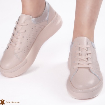 Pantofi Casual Dama din Piele naturală CRL0117 ROZ - Img 3