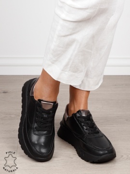 Pantofi Casual DAMA din PIELE Naturala cu model pe talpa CRL1524 - Img 2