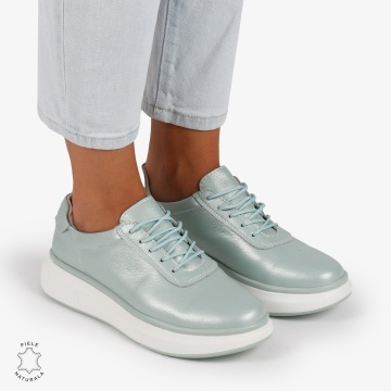 Pantofi Casual Dama Piele Naturala CRL1002 Culoare: VERDE - Img 2