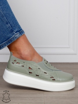 PANTOFI CASUAL Dama Piele Naturala Perforat Slip-on CRL1594 BARILLA - Img 3
