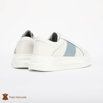 Pantofi Casual de dama din Piele naturala respirabili și ușori CRL0490 Albastru - Img 3
