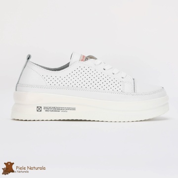 Pantofi Casual de dama din Piele naturala Șic Urban CRL0487 ALB - Img 2