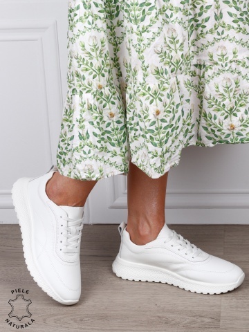 Pantofi casual din piele naturală pentru un stil autentic CRL1816 ALB - Img 2