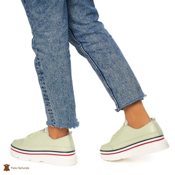 Pantofi DAMA DIN PIELE NATURALA CRL0972 CULOARE : VERDE - Img 3