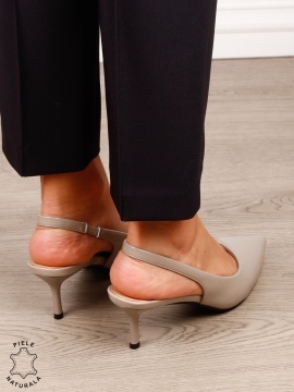 Pantofi dama eleganti din piele naturala cu toc subtire si varf ascutit CRL1616 GRI - Img 5