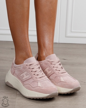 Pantofi sport damă din piele naturală în combinație de culori CRL1879 ROZ - Img 2