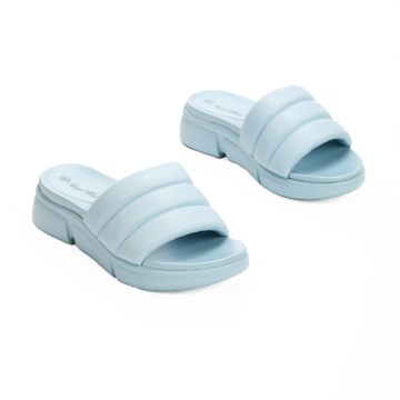 Papuci dama din Piele Ecologica albastri CRL0212 - Img 3