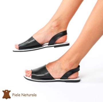 Sandale dama din Piele Naturala CRL0217 NEGRU - Img 2