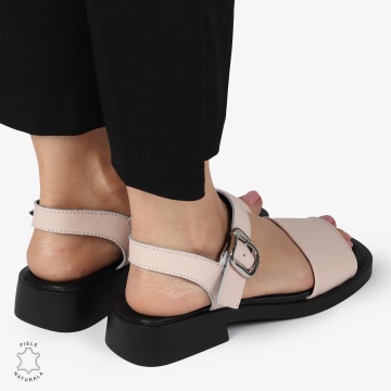 SANDALE Dama Piele Naturala CU CATARAMA CONFORTABILE CRL1372 ROZ - Img 3