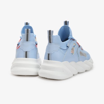 SNEAKERS Dama din Piele Ecologica si textil CRL0130 Albastru - Img 3