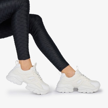 SNEAKERS din PIELE ECOLOGICA SI TEXTIL CRL1038 CULOARE: ALB - Img 4