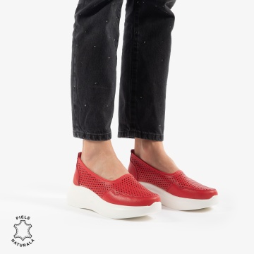 Balerini Dama Piele naturală CRL0103 ROSU - Img 3