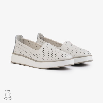 BALERINI Dama Piele Naturala PERFORATA CRL1006 Culoare: ALB - Img 2