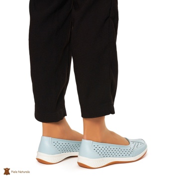 Balerini Dama Piele Naturala Slip-on CRL0073 ALBASTRU - Img 4