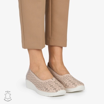 BALERINI din PIELE NATURALA PERFORATA CRL1040 CULOARE: ROZ - Img 3