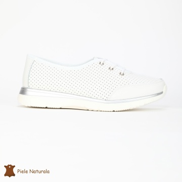 BALERINI SPORT dama din Piele naturală CRL0114 ALB