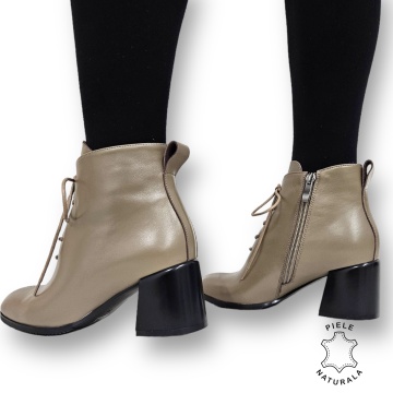 Botine DAMA din PIELE Naturala CRL0937 CULOARE: Khaki - Img 4
