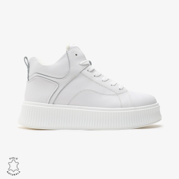 Ghete dama din Piele Naturala CRL0648 ALB