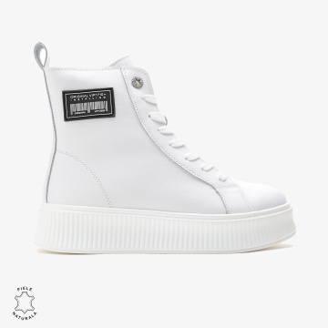 Ghete dama din Piele Naturala CRL0649 ALB