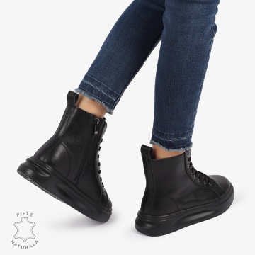 Ghete dama din Piele Naturala CRL0652 Negru - Img 3