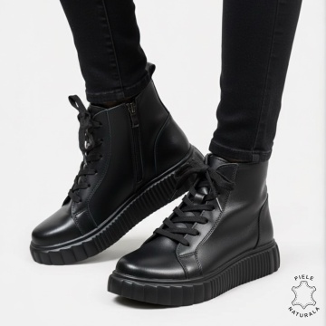 GHETE DAMA din PIELE Naturala cu design contemporan CRL1534NEGRU
