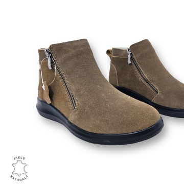 Ghete dama din Piele Naturala intoarsa CRL0674 CAMEL - Img 2